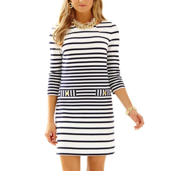 Lilly Pulitzer Dresses & Skirts - LILLY PULITZER Charlene Navy White Stripe Shift